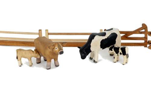 Handcarved Wooden Cows - Wooden Toys